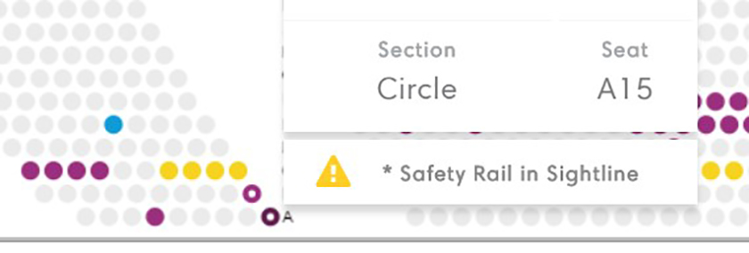 Seating plans for tickets