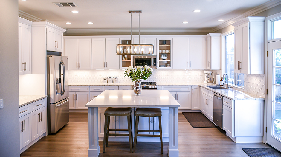 Open plan kitchen diner