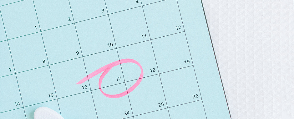 Calendar with date circled