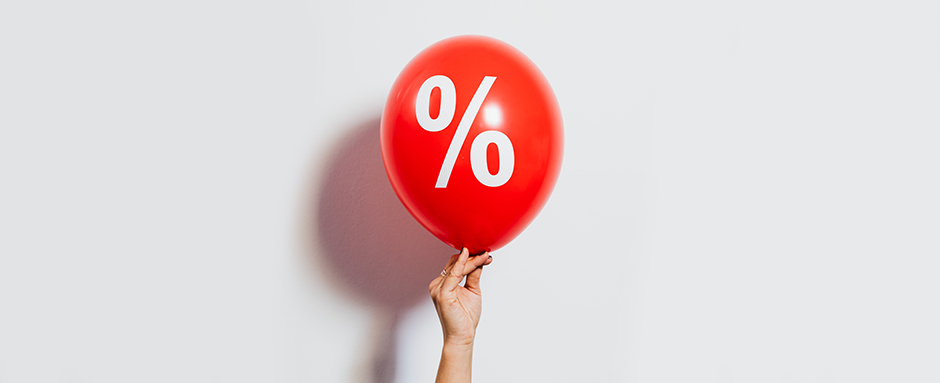 Balloon with percentage sign