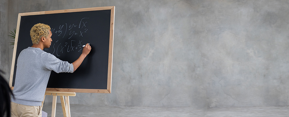 Kid calculating a formula