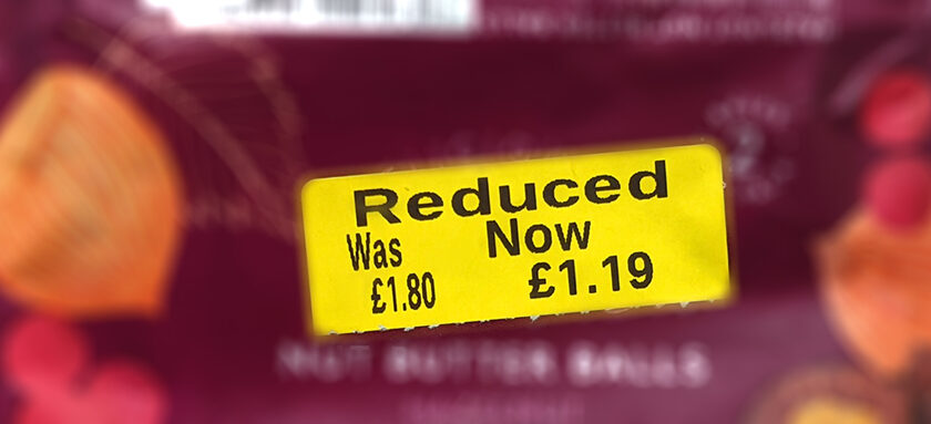Supermarket Reduced Price Label